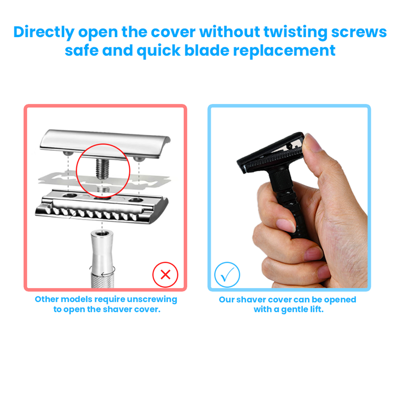 Mens Shaving New Adjustable Safety Razor Double Edge Classic Mild Aggressive Zinc Alloy Shaver