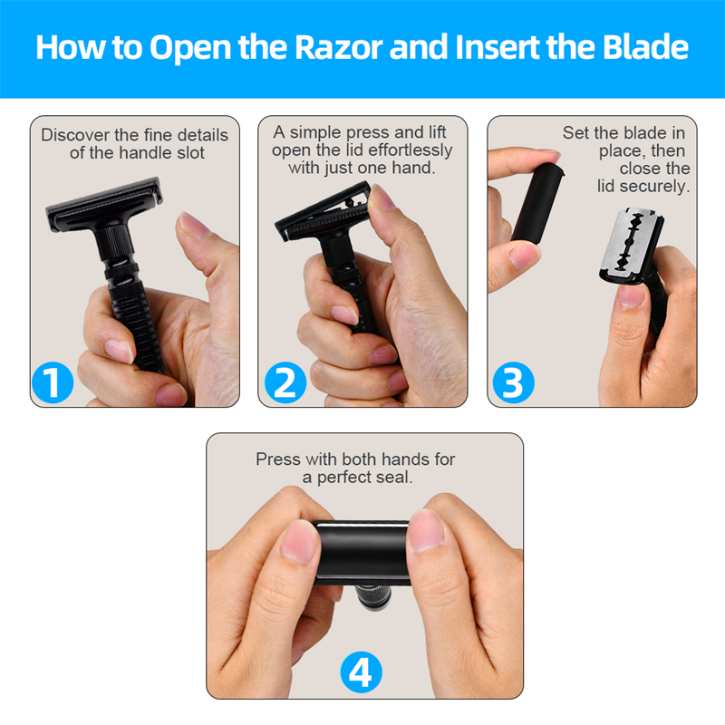 Mens Shaving New Adjustable Safety Razor Double Edge Classic Mild Aggressive Zinc Alloy Shaver Travel Kit