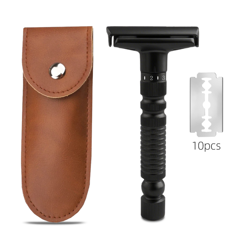 Men's Adjustable 6-speed Double-sided Zinc Alloy Stainless Steel Safety Razor Gift Box