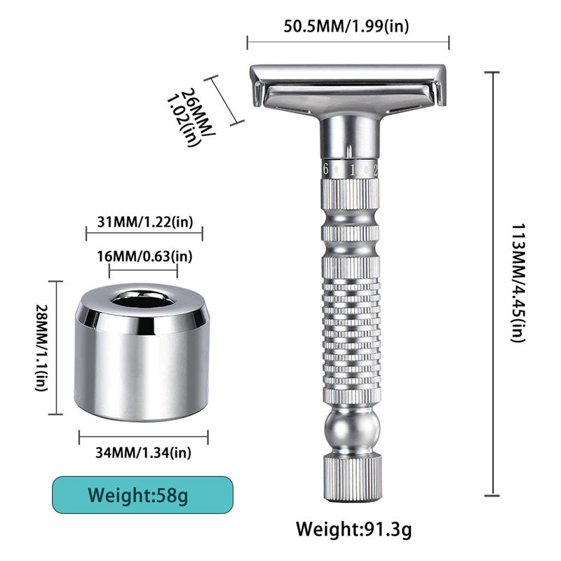 Adjustable 6-speed Double-sided Zinc Alloy Stainless Steel Safety Razor Gift Box