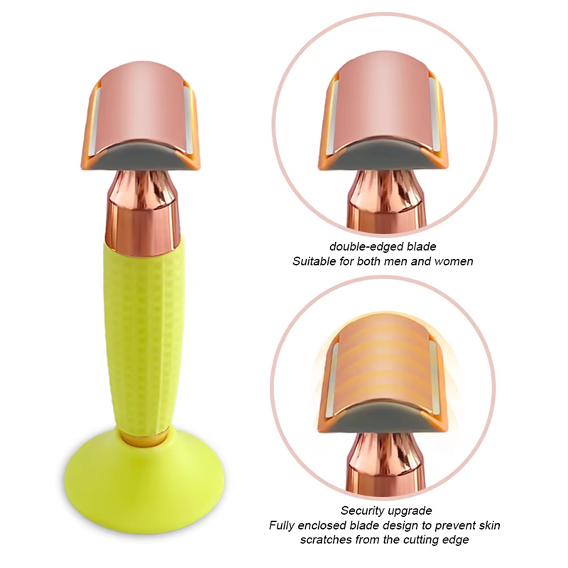 Safety Razor Double-Sided Blade Non-slip Handle Silicone Stainless Steel Color Razor Shaving Razor