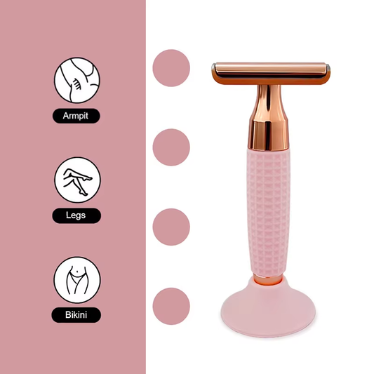 Safety Razor Double-Sided Blade Non-slip Handle Silicone Stainless Steel Color Razor Shaving Razor