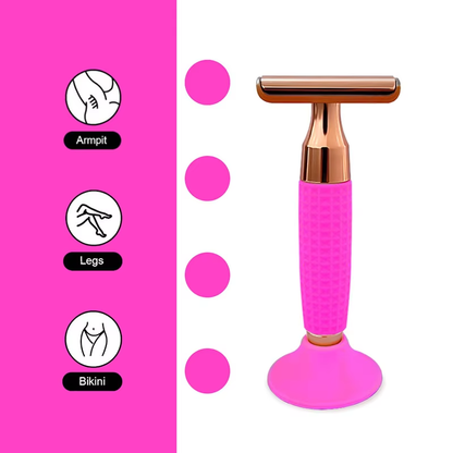 Safety Razor Double-Sided Blade Non-slip Handle Silicone Stainless Steel Color Razor Shaving Razor