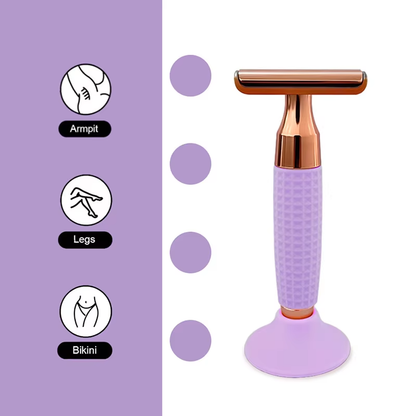 Safety Razor Double-Sided Blade Non-slip Handle Silicone Stainless Steel Color Razor Shaving Razor