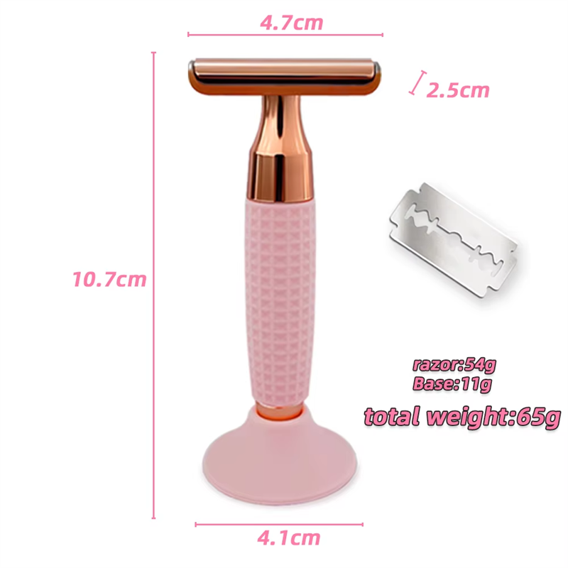 Safety Razor Double-Sided Blade Non-slip Handle Silicone Stainless Steel Color Razor Shaving Razor