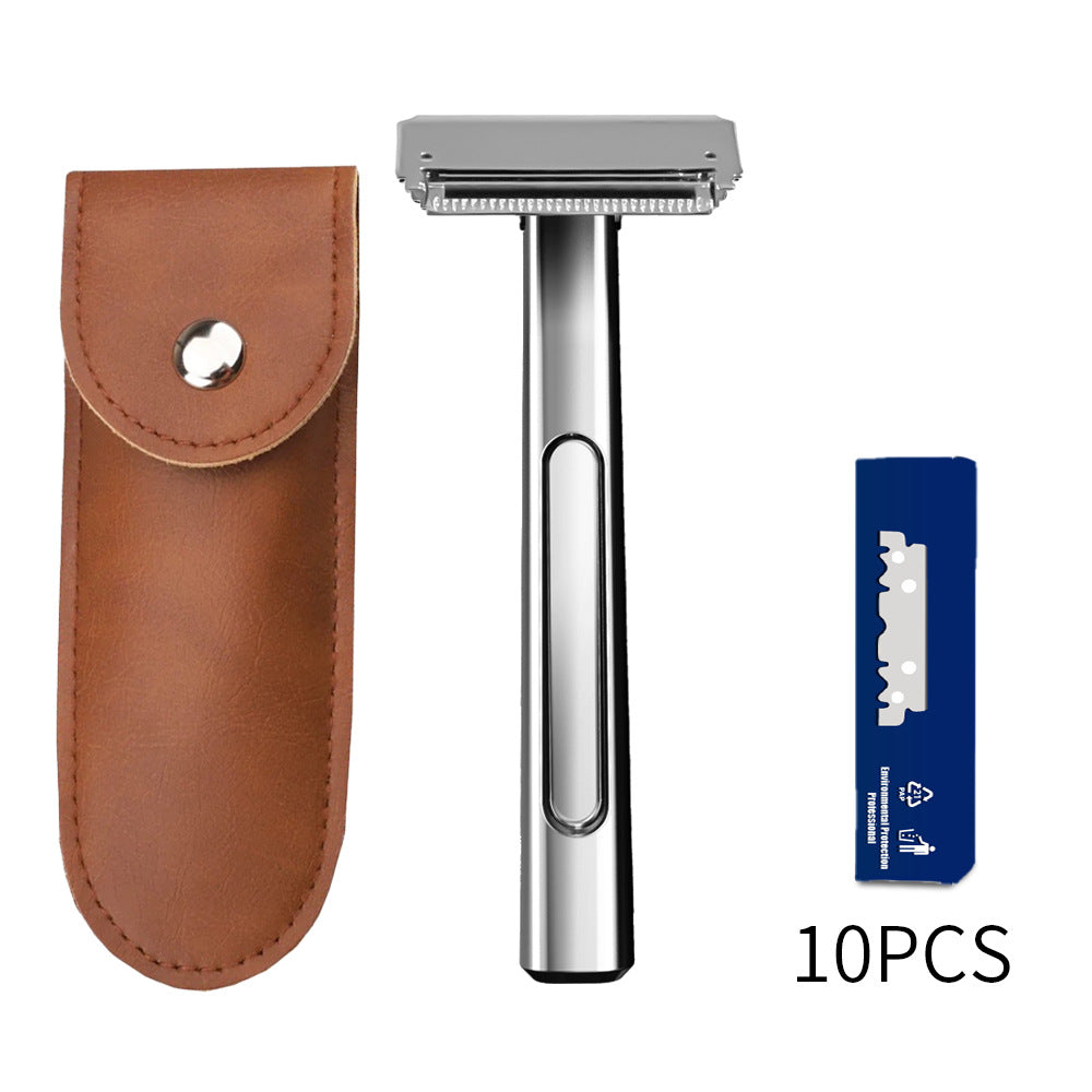 Zinc Alloy Stainless Steel Double-layer Half-edge Razor Multiple Colors Fashionable Luxurious Shaving Razor