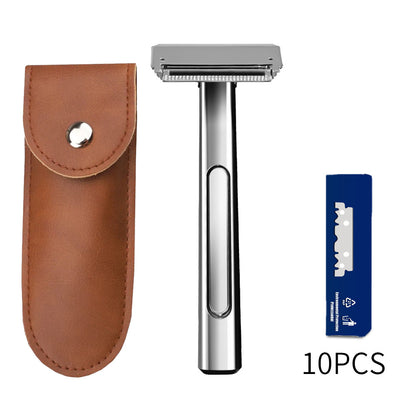 Zinc Alloy Stainless Steel Double-layer Half-edge Razor Multiple Colors Fashionable Luxurious Shaving Razor