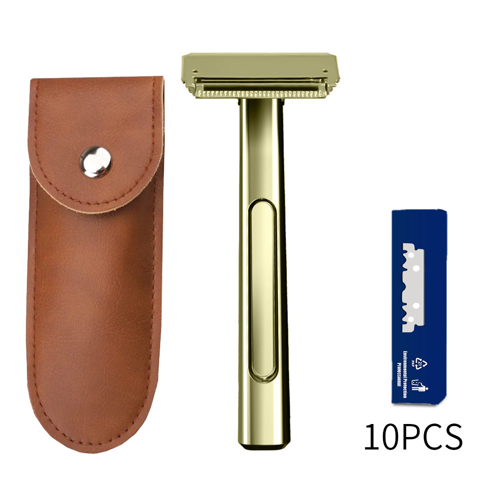 Zinc Alloy Stainless Steel Double-layer Half-edge Razor Multiple Colors Fashionable Luxurious Shaving Razor