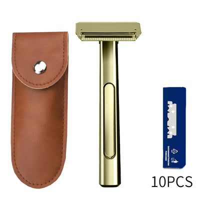 Zinc Alloy Stainless Steel Double-layer Half-edge Razor Multiple Colors Fashionable Luxurious Shaving Razor