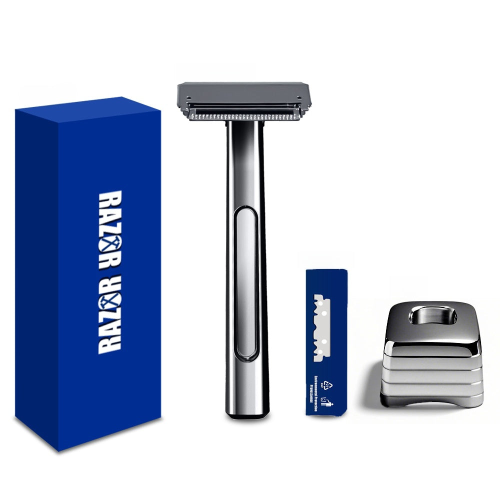 Zinc Alloy Stainless Steel Double-layer Half-edge Razor Multiple Colors Fashionable Luxurious Shaving Razor