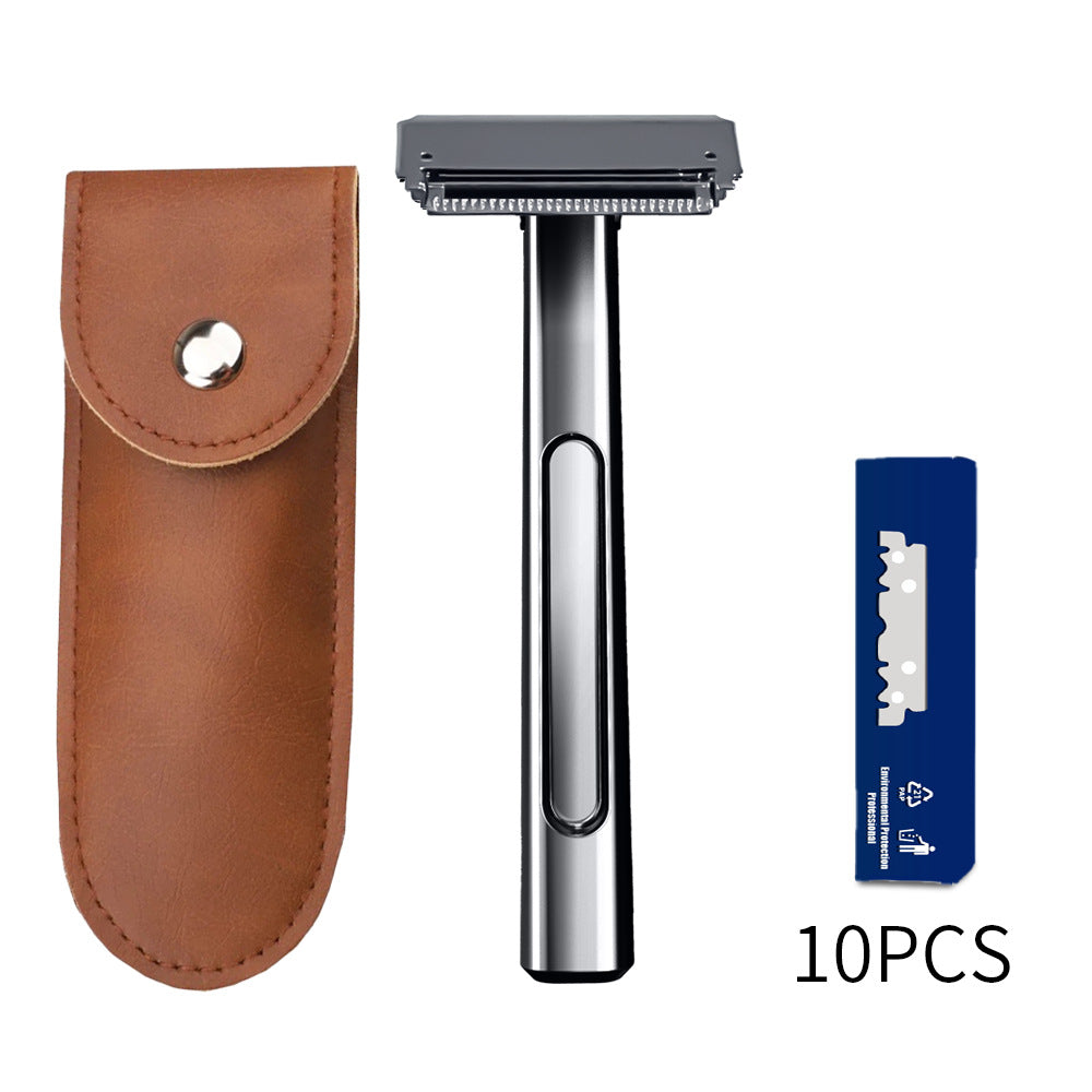 Zinc Alloy Stainless Steel Double-layer Half-edge Razor Multiple Colors Fashionable Luxurious Shaving Razor