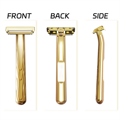 21T Glide Pro 4D Super Double-edged Safety Razor Half Blade Shaver With Travel Leather Storage Bag for Men Grooming Care