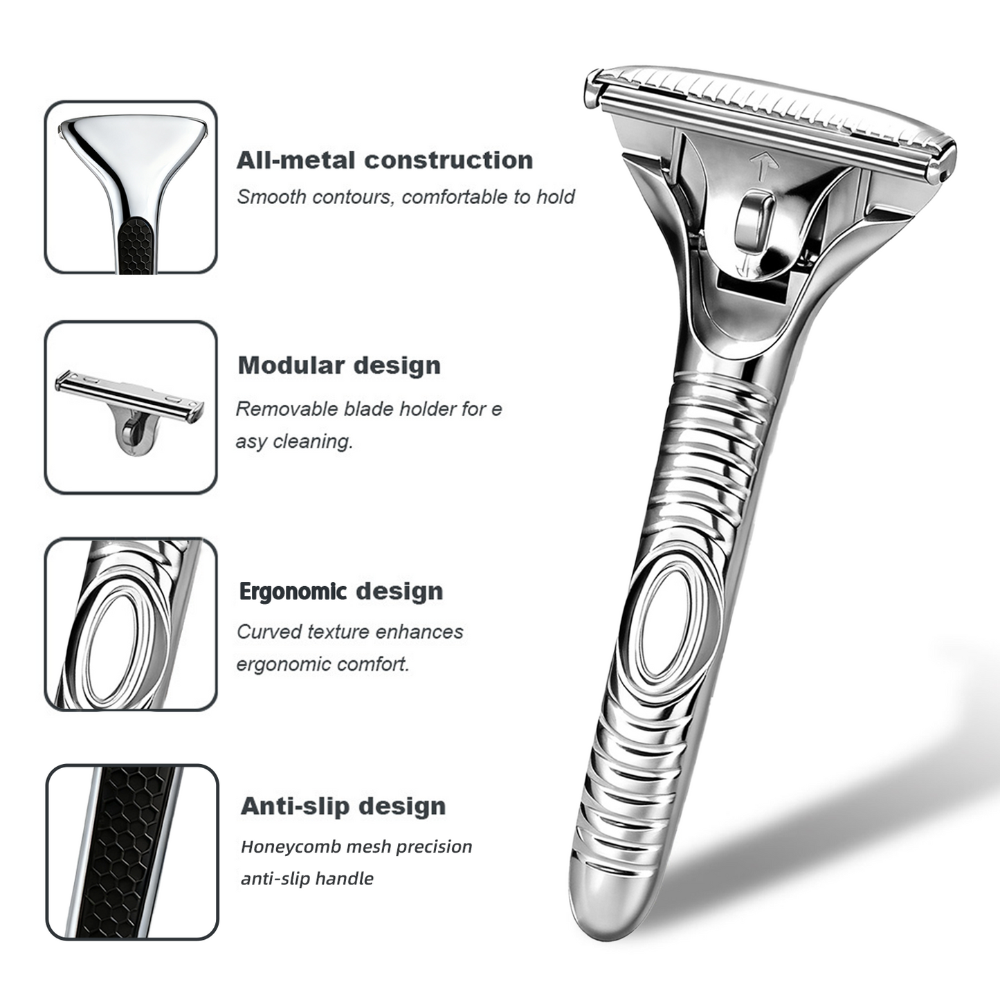 Magnetic Single Blade Razor w/ Roller Guide & Luxury Gift Set | Zero Waste Shave