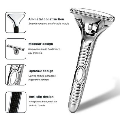 Magnetic Single Blade Razor w/ Roller Guide & Luxury Gift Set | Zero Waste Shave