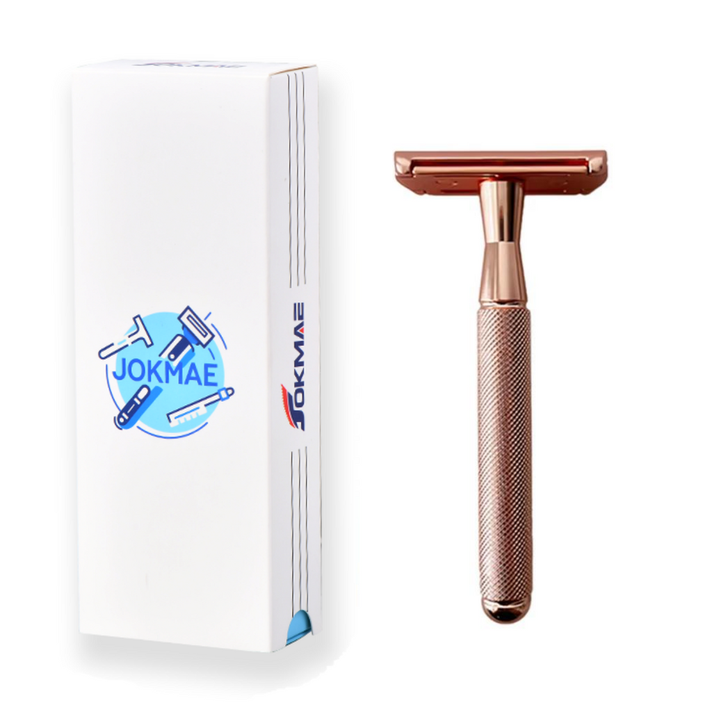 Men's Double-Sided Blade Adjustable Speed Anti-slip Knurled Zinc Alloy Stainless Steel Razor Shaver