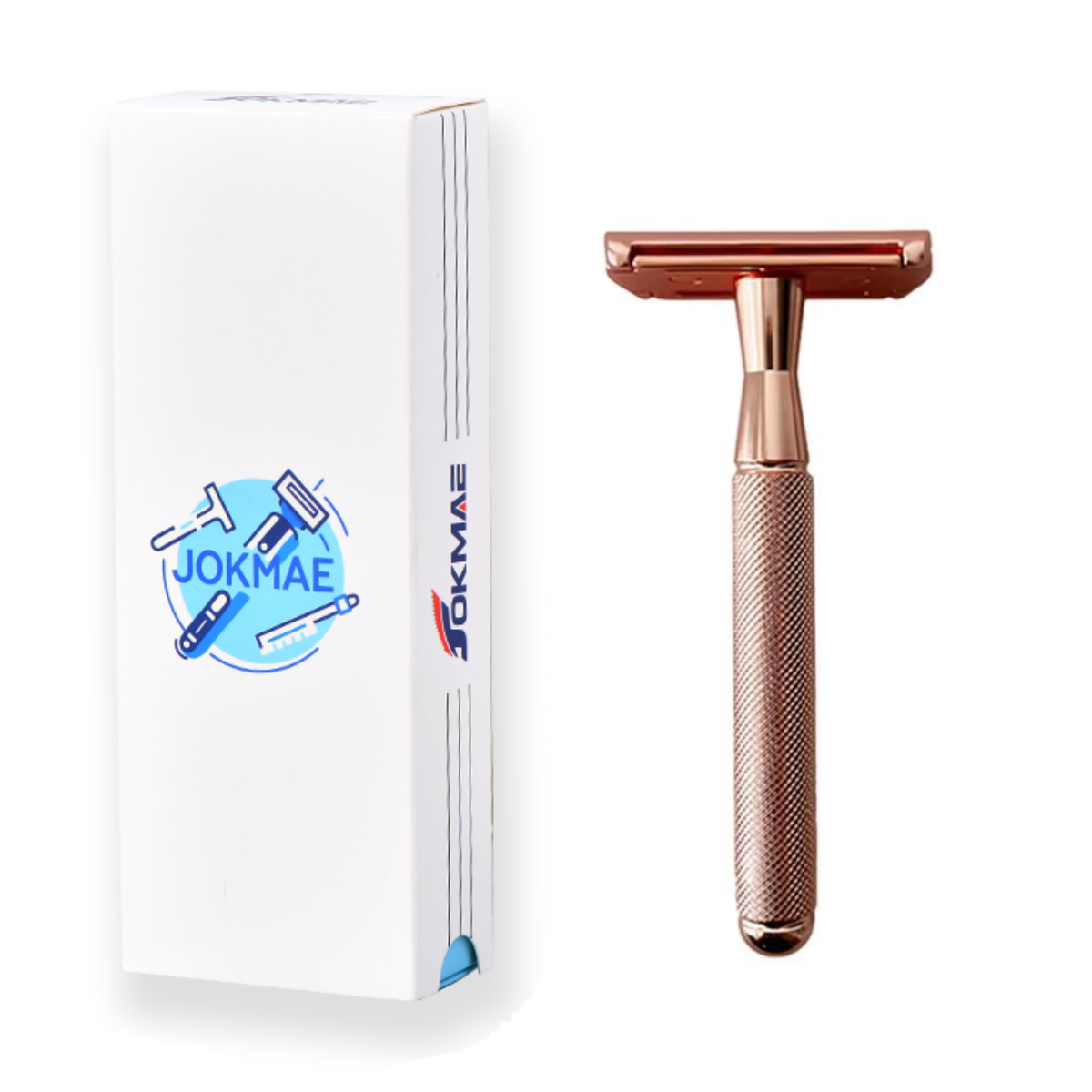 Men's Double-Sided Blade Adjustable Speed Anti-slip Knurled Zinc Alloy Stainless Steel Razor Shaver