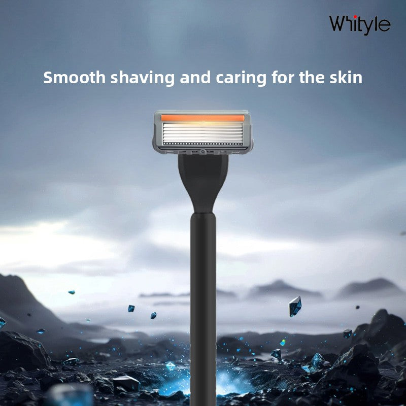 Men's Six-Layer Folding Blade Anti-Slip Aluminum Alloy Stainless Steel ABS Razor