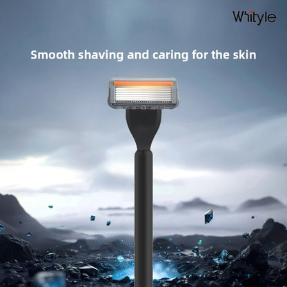 Men's Six-Layer Folding Blade Anti-Slip Aluminum Alloy Stainless Steel ABS Razor