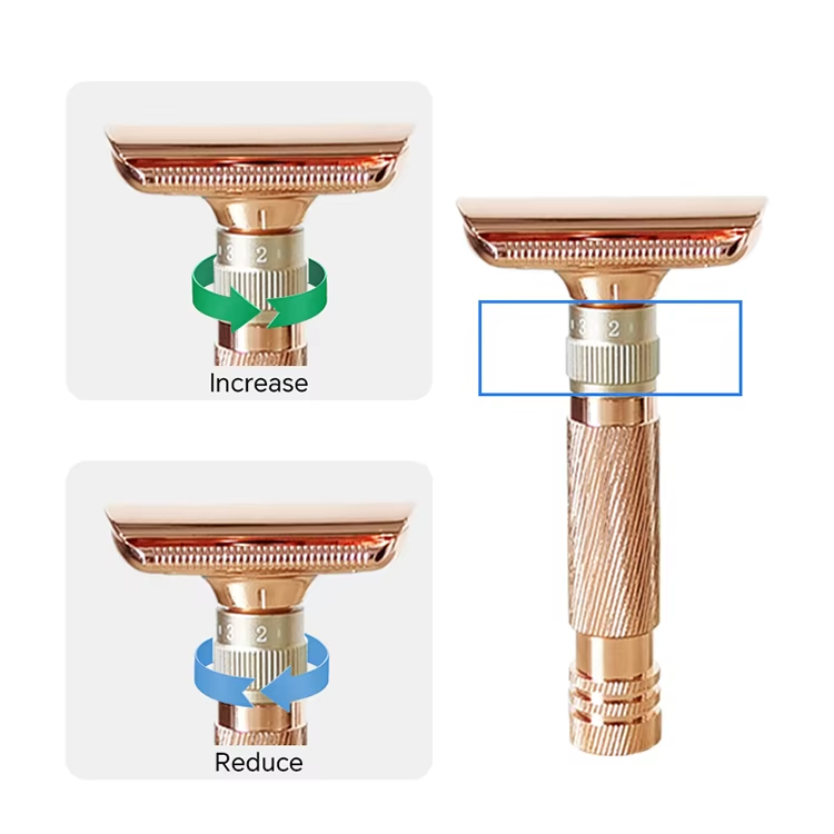 Men's Double-Sided Blade Zinc Alloy Stainless Steel Safety Razor For Shaving