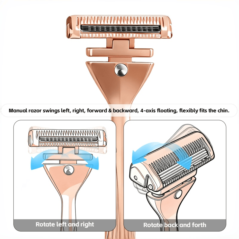 Magnetic 4-Layer Semi-Blade DE Safety Razor | Precision Luxury Shave & Eco-Friendly Design | Complete Gift Set