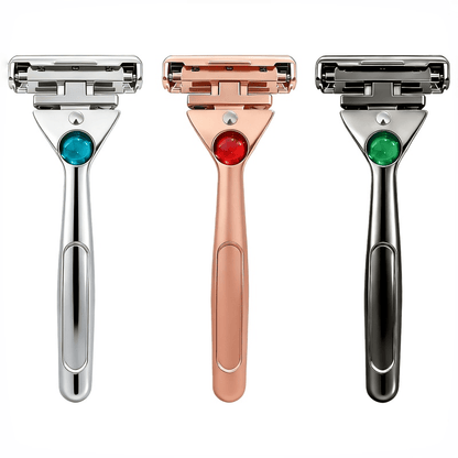 Magnetic 4-Layer Semi-Blade DE Safety Razor | Precision Luxury Shave & Eco-Friendly Design | Complete Gift Set