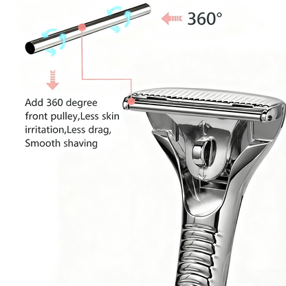 Magnetic Single Blade Razor w/ Roller Guide & Luxury Gift Set | Zero Waste Shave