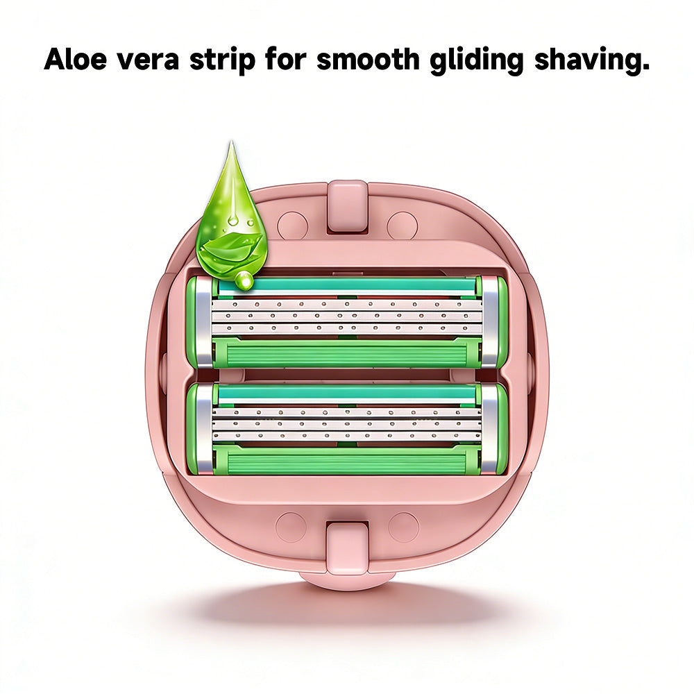 Upgrade Your Smoothness: Silicone Handle 6-Blade Refillable Lady Shaver – Includes Cleaning Brush & Travel Case