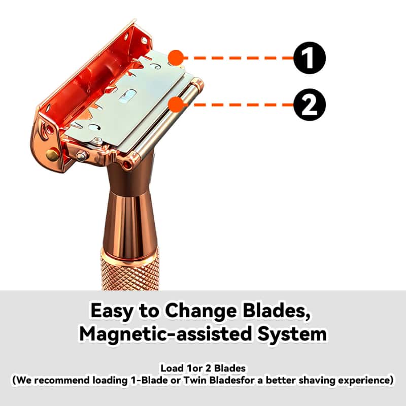 Premium Double-Layer Half-Blade Safety Razor – Solid Zinc Alloy Head & Handle, Includes 10 Replacement Blades + Travel Storage Box