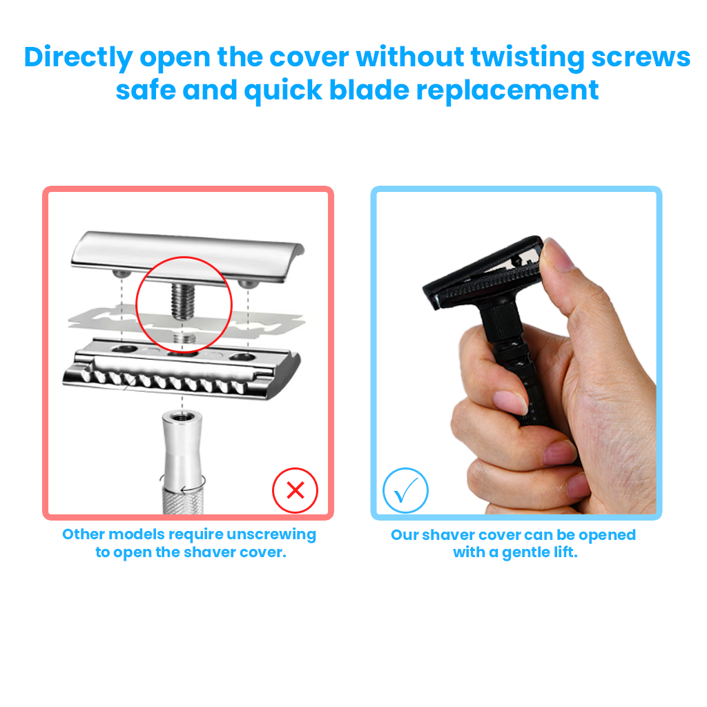 Mens Shaving New Adjustable Safety Razor Double Edge Classic Mild Aggressive Zinc Alloy Shaver Travel Kit
