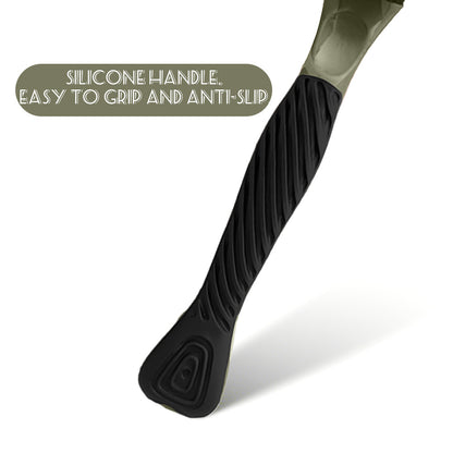 Men's Six-Blade Curved Razor with Non-Slip Zinc Alloy Rubber Handle and Stainless Steel Blade