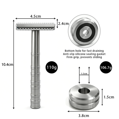 316L Stainless Steel Double Edge Safety Razor ,Gentle for Sensitive Skin, Suitable for Face & Body Hair Removal