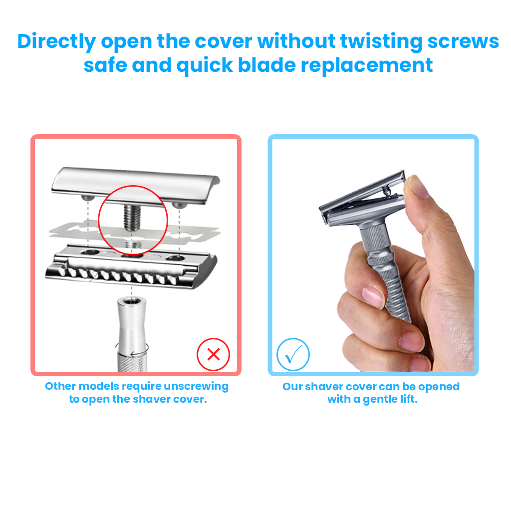 Mens Shaving New Adjustable Safety Razor Double Edge Classic Mild Aggressive Zinc Alloy Shaver Travel Kit
