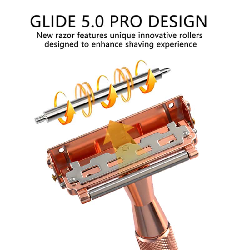 Premium Double-Layer Half-Blade Safety Razor – Solid Zinc Alloy Head & Handle, Includes 10 Replacement Blades + Travel Storage Box