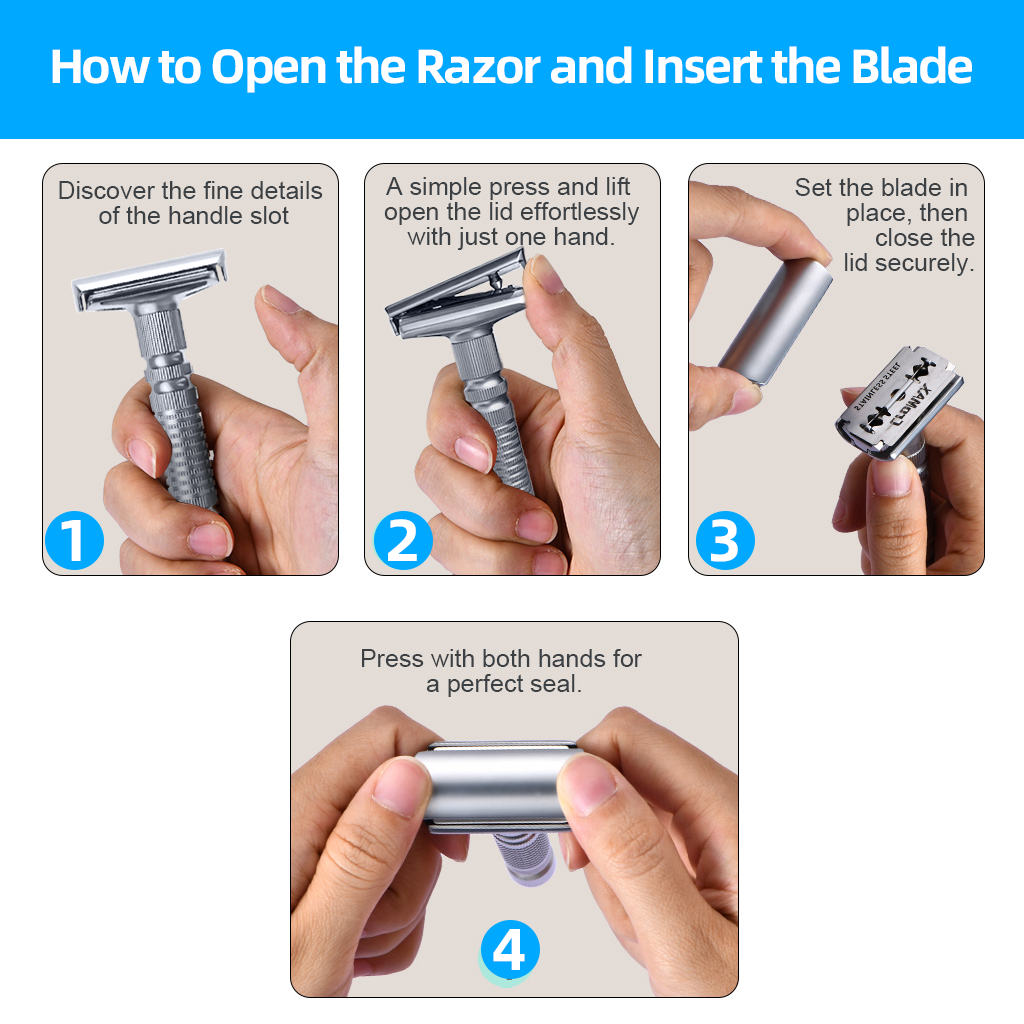 Mens Shaving New Adjustable Safety Razor Double Edge Classic Mild Aggressive Zinc Alloy Shaver Travel Kit