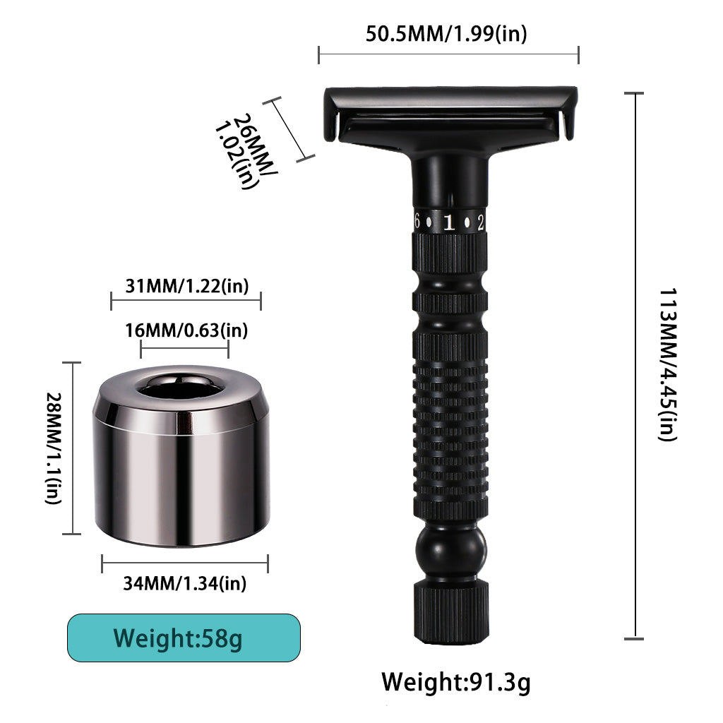 Men's Adjustable 6-speed Double-sided Zinc Alloy Stainless Steel Safety Razor Gift Box