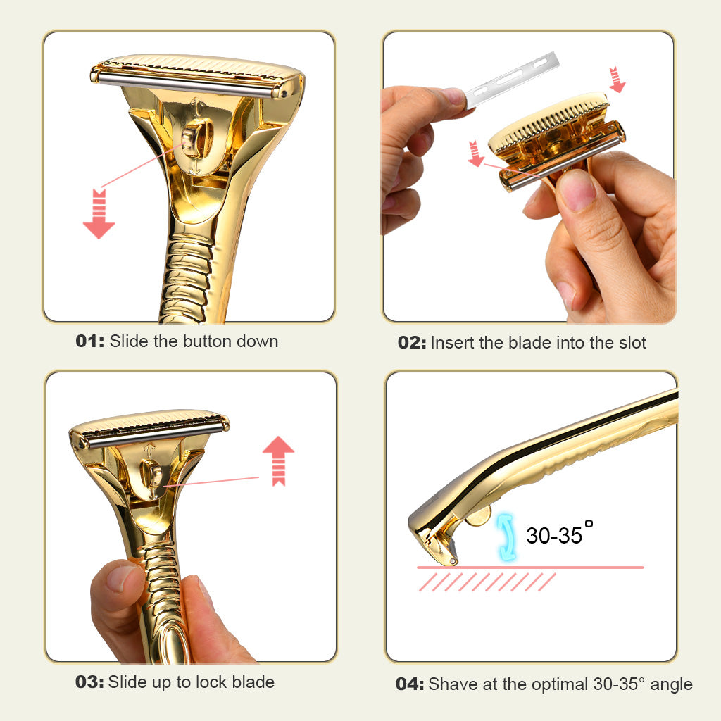 Multicolor Magnetic Roller Shaver Zinc Alloy Stainless Steel Safety Razor