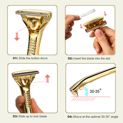 Multicolor Magnetic Roller Shaver Zinc Alloy Stainless Steel Safety Razor