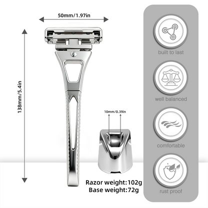 Revolutionary 4-Layer Half-Blade DE Safety Razor | Precision Shave with Magnetic Ease | Luxury Eco-Friendly Gift Set