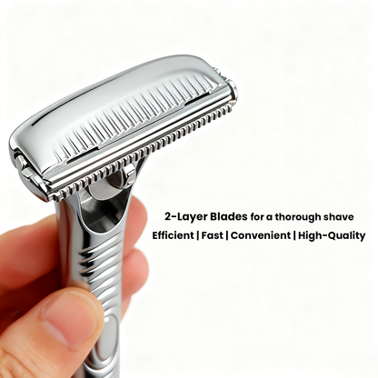 Eco-Luxe Double Edge Razor Set w/ Premium Case, Stand & 10 Blades. The Ultimate Sustainable Shaving Experience & Perfect Gift.