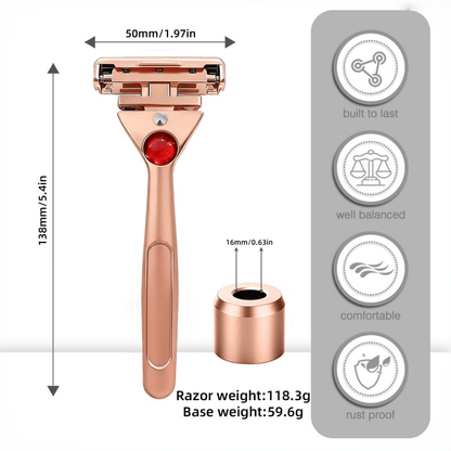 Magnetic 4-Layer Semi-Blade DE Safety Razor | Precision Luxury Shave & Eco-Friendly Design | Complete Gift Set
