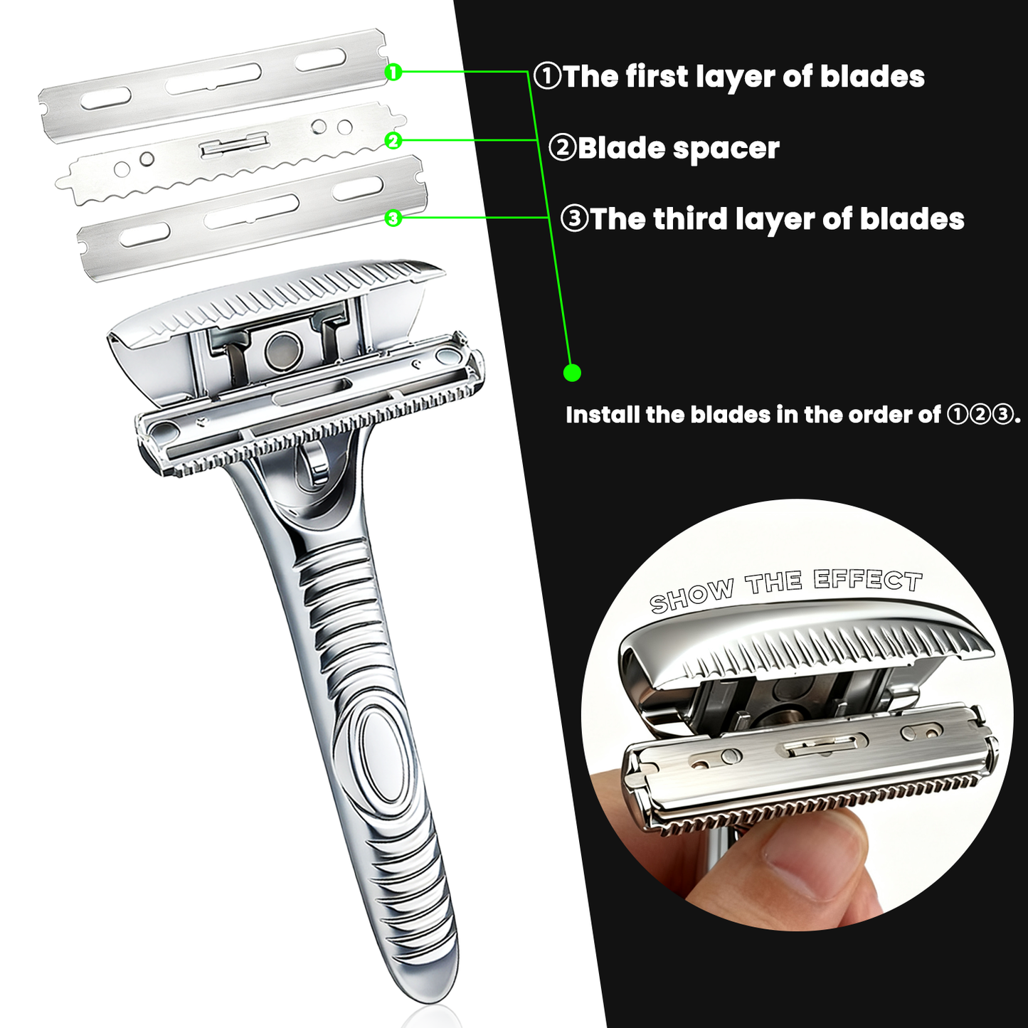 Eco-Luxe Double Edge Razor Set w/ Premium Case, Stand & 10 Blades. The Ultimate Sustainable Shaving Experience & Perfect Gift.