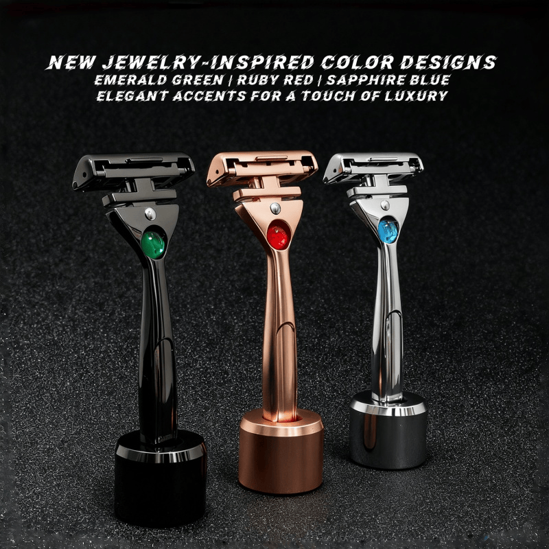 Magnetic 4-Layer Semi-Blade DE Safety Razor | Precision Luxury Shave & Eco-Friendly Design | Complete Gift Set