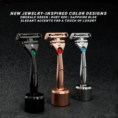 Magnetic 4-Layer Semi-Blade DE Safety Razor | Precision Luxury Shave & Eco-Friendly Design | Complete Gift Set
