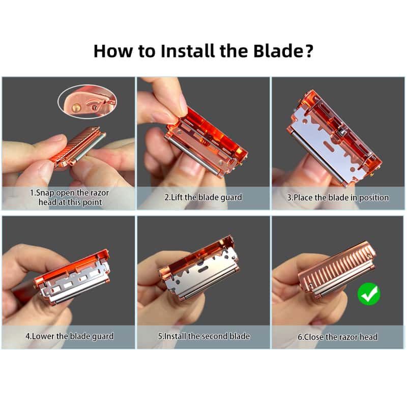 Premium Double-Layer Half-Blade Safety Razor – Solid Zinc Alloy Head & Handle, Includes 10 Replacement Blades + Travel Storage Box