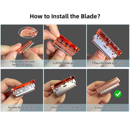 Premium Double-Layer Half-Blade Safety Razor – Solid Zinc Alloy Head & Handle, Includes 10 Replacement Blades + Travel Storage Box