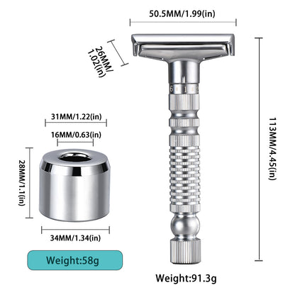 Men's Adjustable 6-speed Double-sided Zinc Alloy Stainless Steel Safety Razor Gift Box