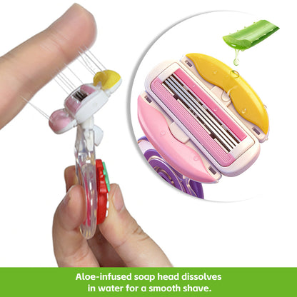 Cute Cartoon Lip Design 3-Layer Silicone Razor for Women – Includes Transparent Storage Box