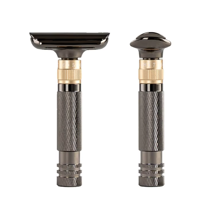 Men's Double-Sided Blade Zinc Alloy Stainless Steel Safety Razor For Shaving