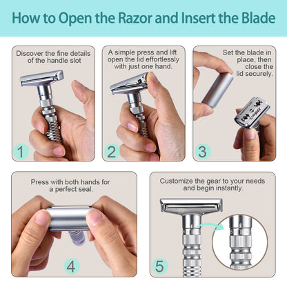Men's Adjustable 6-speed Double-sided Zinc Alloy Stainless Steel Safety Razor Gift Box
