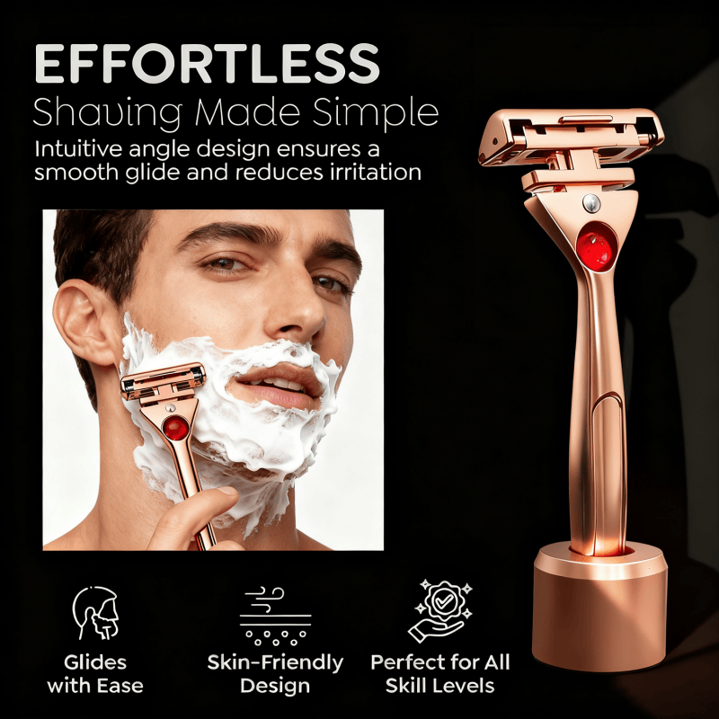 Magnetic 4-Layer Semi-Blade DE Safety Razor | Precision Luxury Shave & Eco-Friendly Design | Complete Gift Set